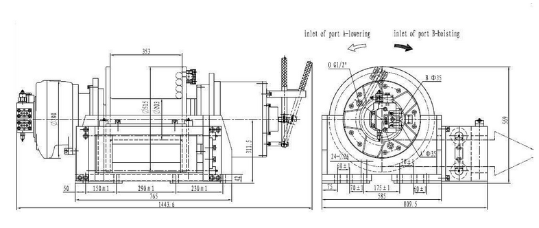 Ini 2.5 Ton Winch Hydraulic Truck Winch Two 2 Speed Winch