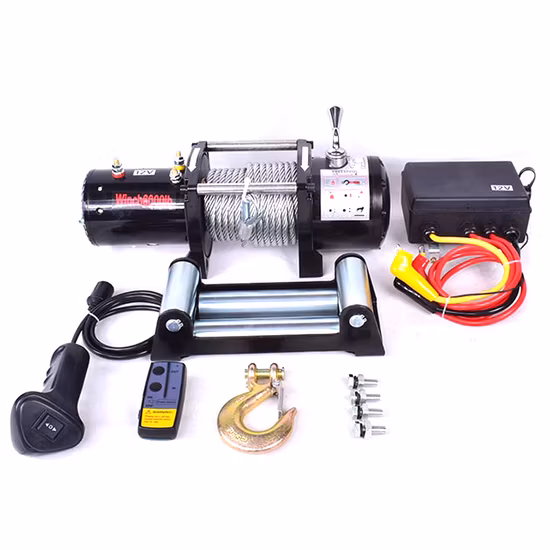 Treuil hydraulique pour voiture, petit fil électrique 12V, corde électrique, 12 000 livres